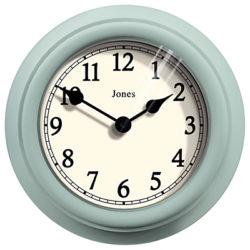 Jones Aphrodite Wall Clock, 18cm Duck Egg Blue